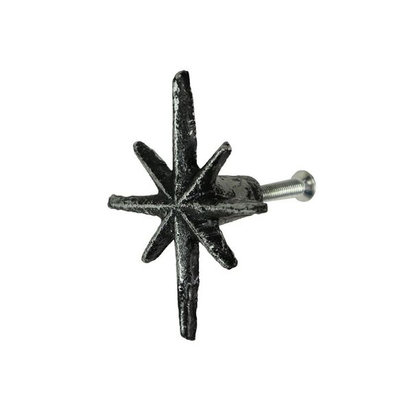 Set of 6 Antique Silver Finish Mid Century Modern Starburst Drawer Pulls Knobs - Picture 2 of 12